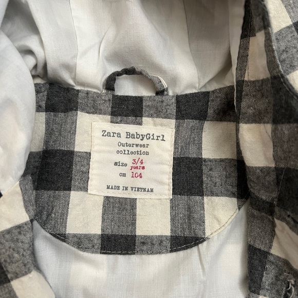 Zara Baby Girl Gingham Hooded Jacket - Picture 7 of 11
